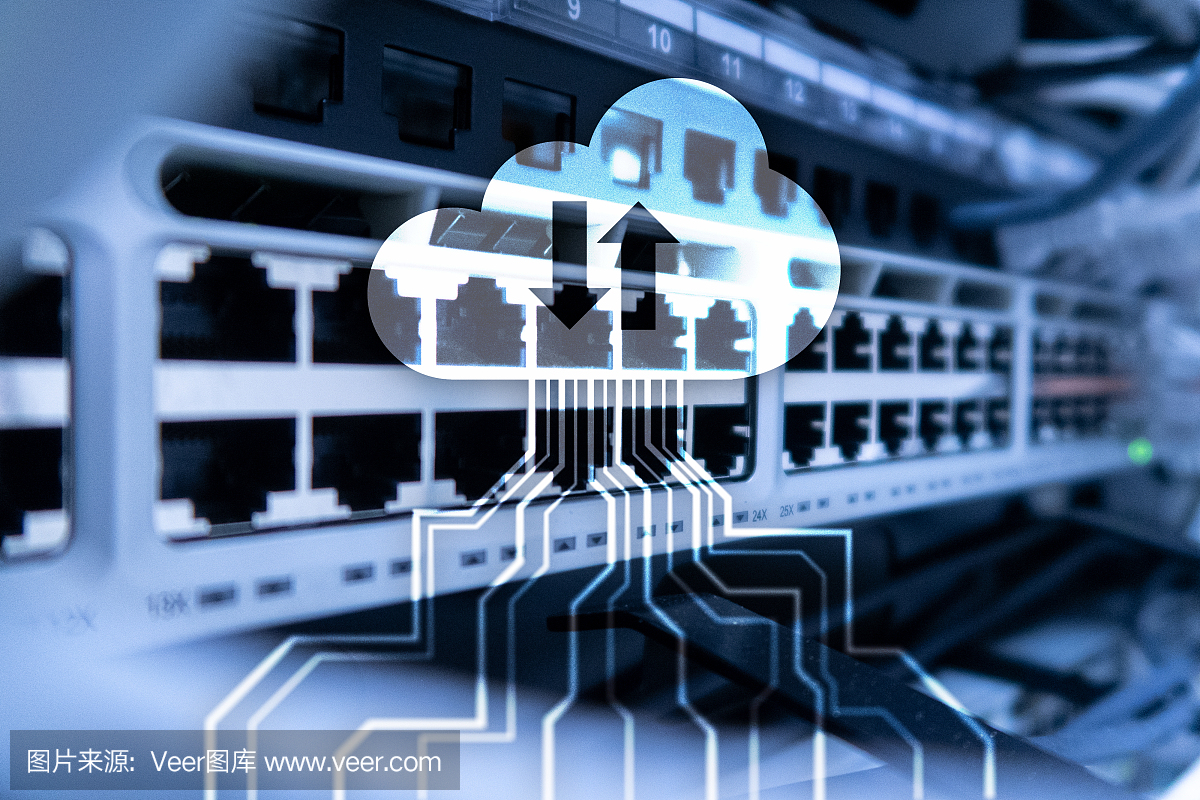 云服務器與計算、數據存儲與處理。互聯網和技術的概念。